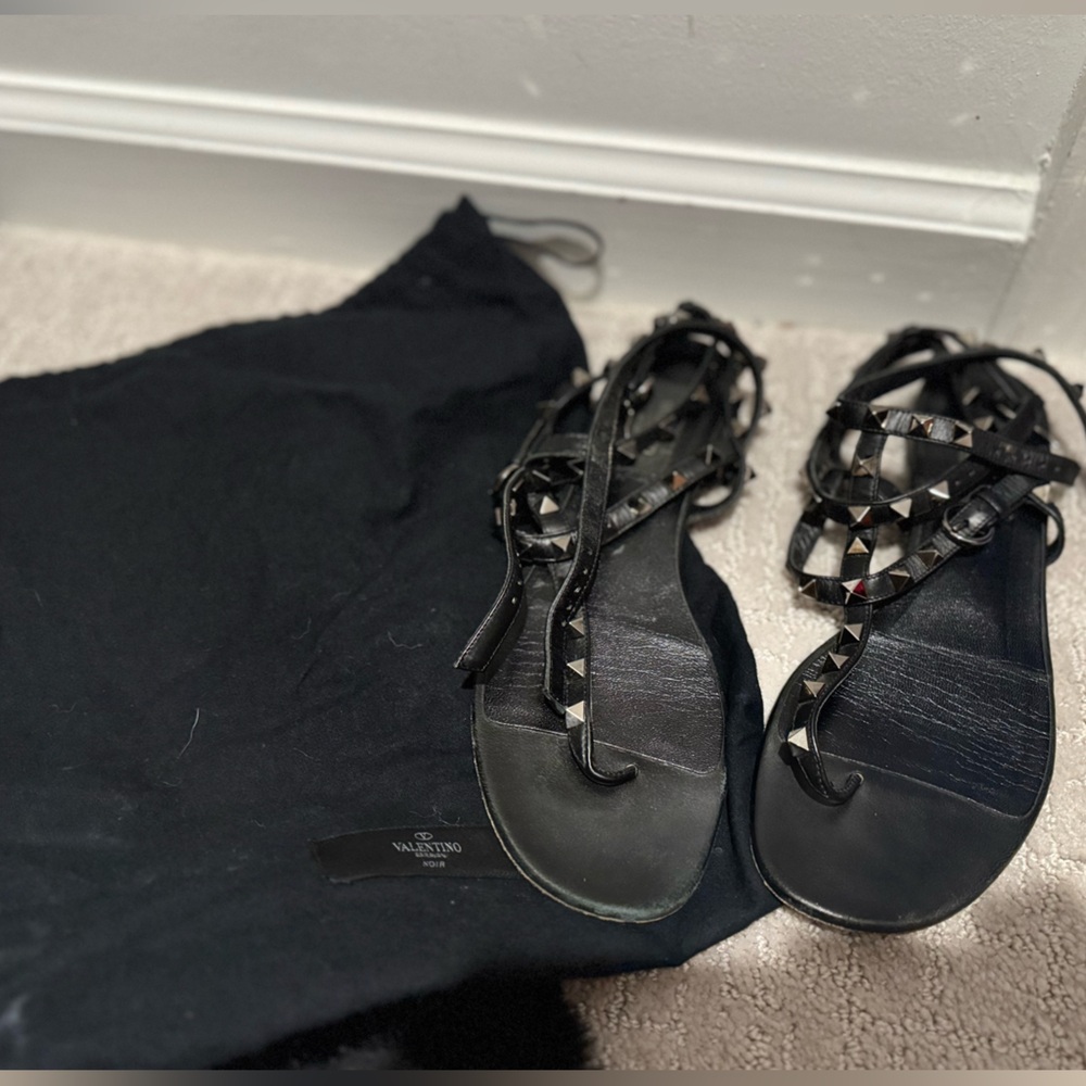 Valentino Black Studded Sandals